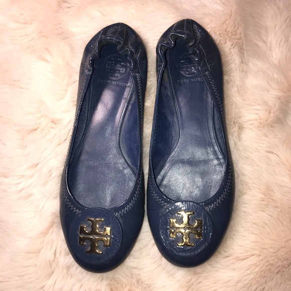 blue tory burch flats